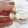 Freshwater Coin Pearl Hoops, thumbnail 1 of 3
