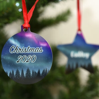 Northern Lights Personalised Christmas Tree Decoration, 4 of 4
