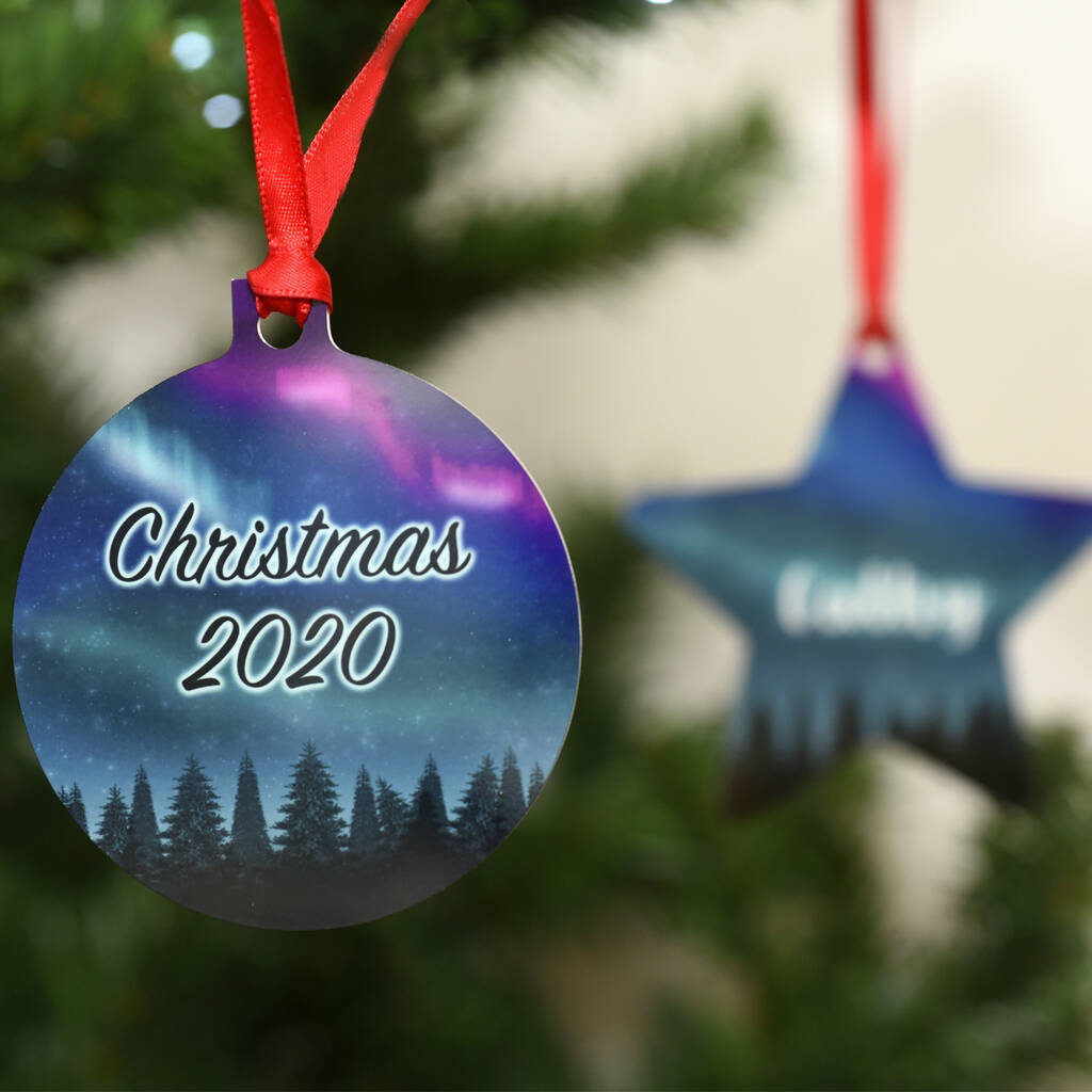 Northern Lights Personalised Christmas Tree Decoration By Hoobynoo