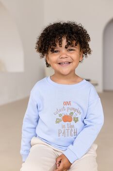 Child's Halloween 'Cutest Pumpkin In The Patch' Embroidered Personalised Sweatshirt Jumper, 5 of 10