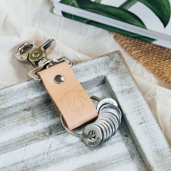 Personalised Leather Travel Keyring And Tokens, 9 of 11