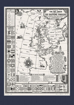 Shipping Forecast Map Hand Drawn Fine Art Print, 12 of 12