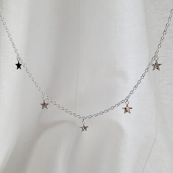 Sterling Silver Multi Star Necklace, 5 of 6