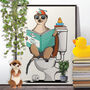 Meerkat On The Toilet, Funny Toilet Art, thumbnail 1 of 9