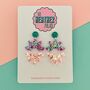 Sparkly Geometric Glitter Earrings, thumbnail 1 of 2
