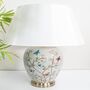 Grey Red Blue Butterfly Pattern Oriental Ceramic Lamp, thumbnail 1 of 10