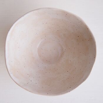 Handmade White Speckled Pottery Cereal Bowl, 5 of 6