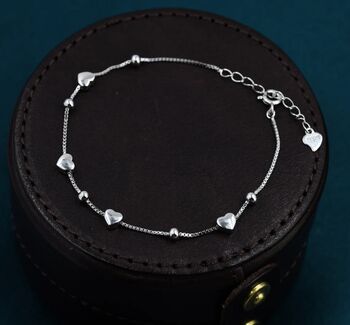 Heart Charm Bracelet In Sterling Silver, 2 of 10