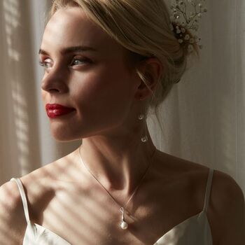 Sterling Silver Double Pearl Earrings, 5 of 5