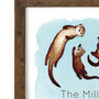 Personalised Family Portrait Otters Print, thumbnail 7 of 9