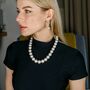 Large Ivory White Round Pearl Choker Necklace For Women, thumbnail 7 of 8