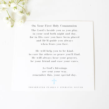 First Holy Communion Pearl Bracelet With Poem, 7 of 8