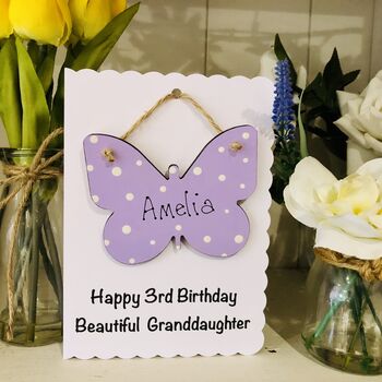 Personalised Granddaughter Butterfly Birthday Card, 5 of 8