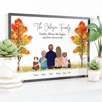 Personalised Family Print Gift With Pets, 2 of 12