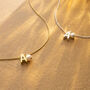 Sterling Silver Slide On Letter And Mini Pearl Necklace, thumbnail 2 of 11