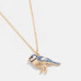Fable Enamel Blue Tit Short Necklace, thumbnail 1 of 6
