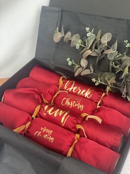 Personalised Reusable Red Christmas Crackers, 5 of 10