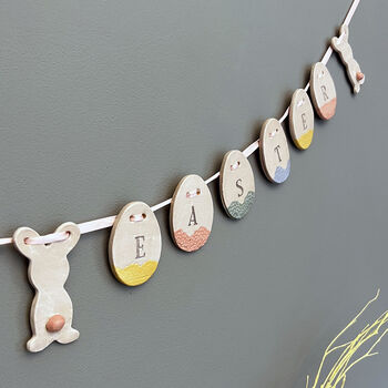 Happy Easter Ceramic Bunny Bunting, 3 of 8