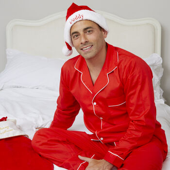 Men's Personalised Red Christmas Cotton Pyjamas, 2 of 7