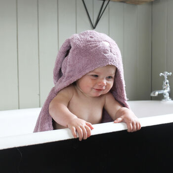 Personalised Hooded Baby Bath Towel Bunny Rabbit, 10 of 11