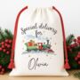 Special Delivery Train Christmas Sack, thumbnail 1 of 3