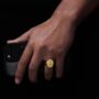 Gold Plated Chunky Cross Ring For Men Steel Signet Ring, thumbnail 6 of 9