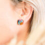 Multicoloured Tortoise Shell Stud Earrings, thumbnail 1 of 4