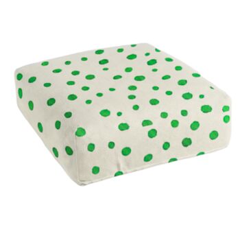 Hand Painted Linen Floor Cushion Cube In Polka Dot Print, 8 of 12