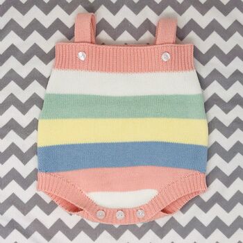 Baby Knitted Rainbow Romper, 3 of 4