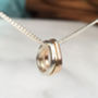 Mini Three Gold Drop Necklace, thumbnail 1 of 7