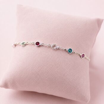 Sterling Silver Mini Family Birthstone Bracelet, 4 of 8