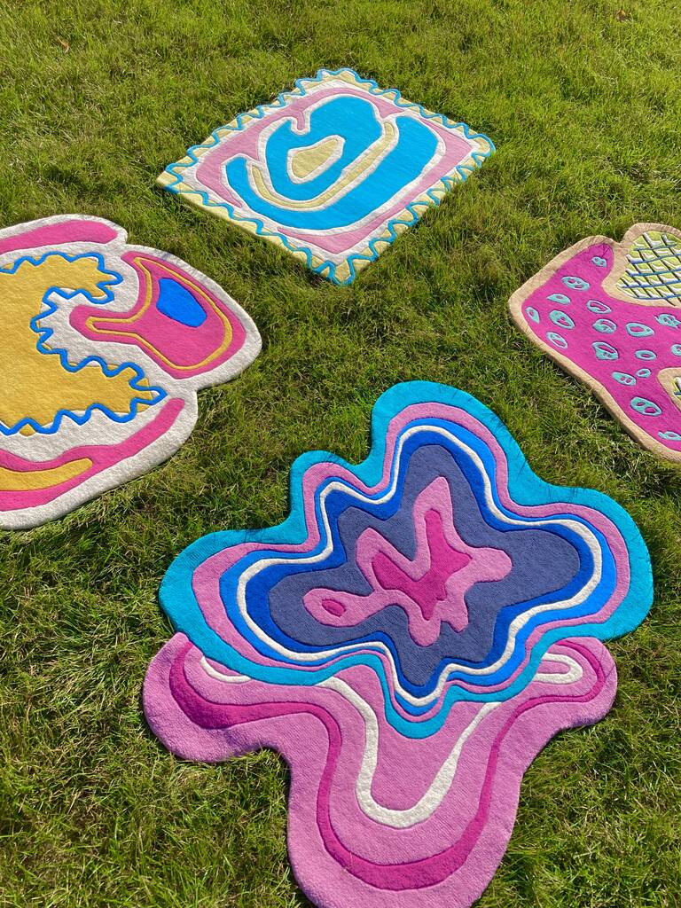 Handmade 'Cowboy Fluff' Medium Tufted Rug By Mother Rugger