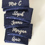 Black Or Navy Sequin Name Clutch, thumbnail 5 of 9