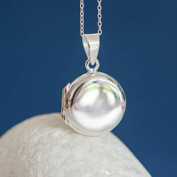 Personalised Sterling Silver Round Locket, 3 of 10