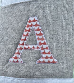 Personalised Alphabet Cushion Peach And Mint, 5 of 12