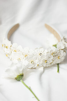 White Flower Embellished Headband With Gems, 4 of 8