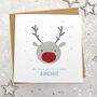 Glittery Reindeer 1st Christmas Card, thumbnail 1 of 4