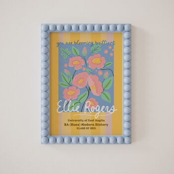 Personalised 'Blooming Brilliant' Print 2025 Graduation Gift For Her, 7 of 8