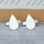 Raindrop Cufflinks In Sterling Silver, thumbnail 1 of 3