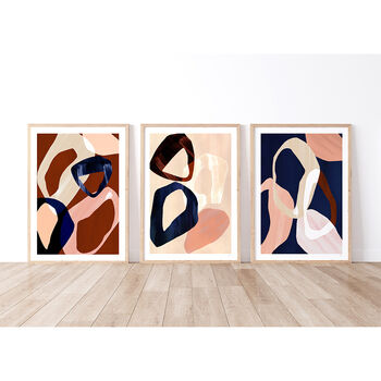 Oversized Circle Abstract Print Set Of Three, 3 of 12
