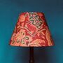 Red Floral Block Print Tapered Lampshade, thumbnail 2 of 3
