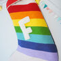 Rainbow Stripe Monogram Christmas Stocking, thumbnail 2 of 3