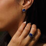Sapphire September Birthstone Silver Stud Earrings, thumbnail 3 of 4