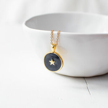 Gold Plated Black Star Necklace, 2 of 8