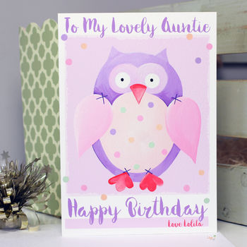 Personalised Owl Relation Birthday Card, 7 of 9