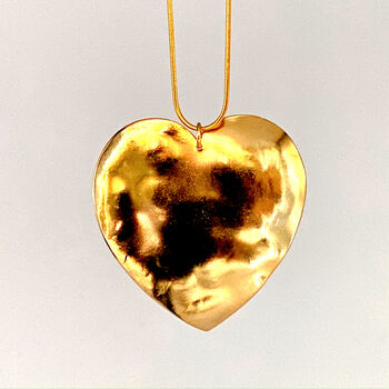 Hand Hammered Valentine Heart Necklace On Chain, 4 of 7
