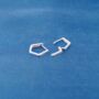 925 Sterling Silver Hexagonal Hoop Earrings, thumbnail 6 of 7