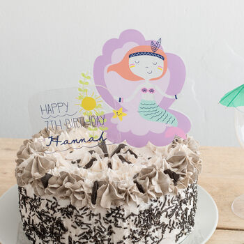 Personalised Birthday Mermaid And Sign Cake Topper, 3 of 3