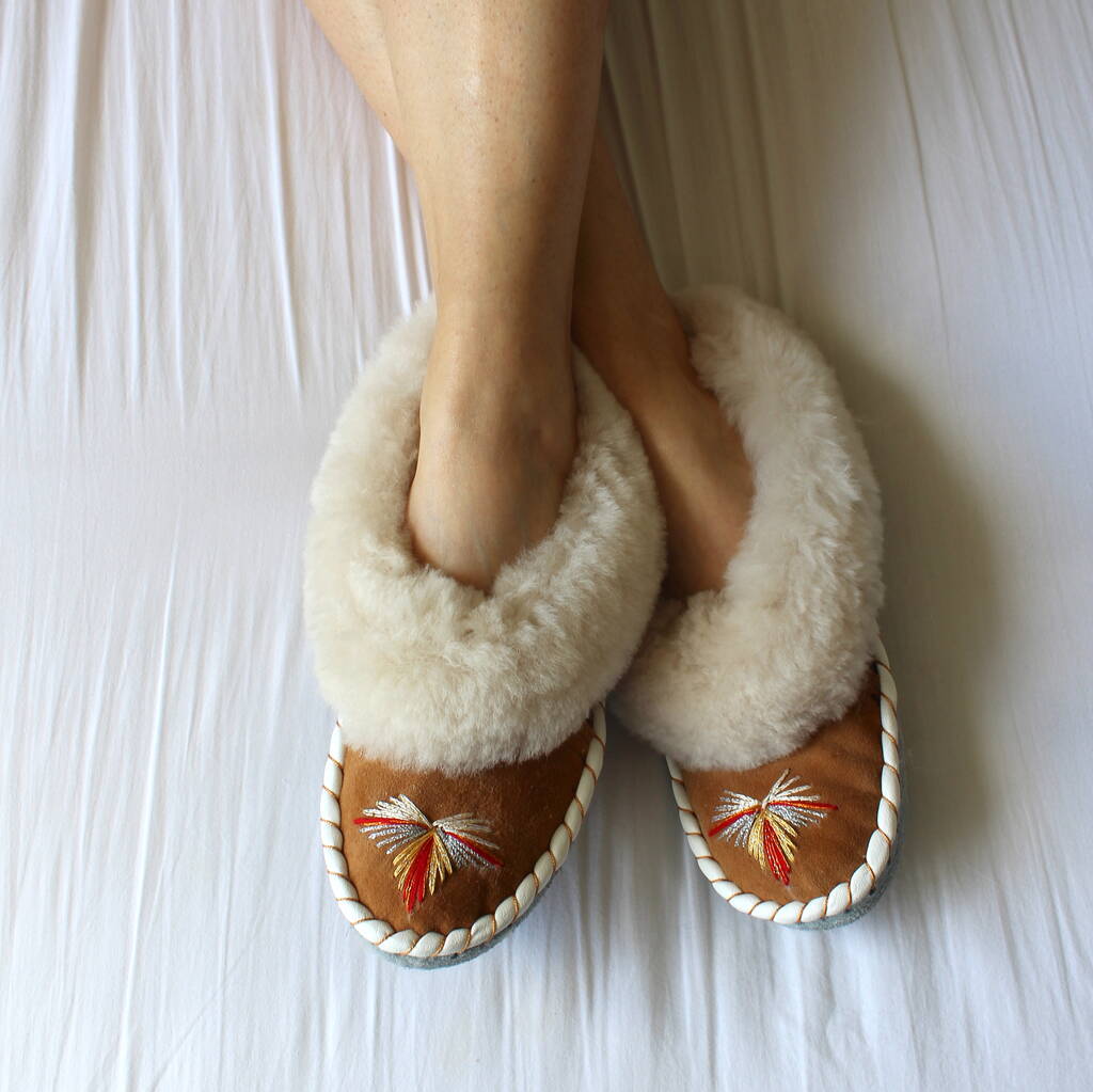 Butterfly Ash Sheepskin Slippers By Onaie | notonthehighstreet.com