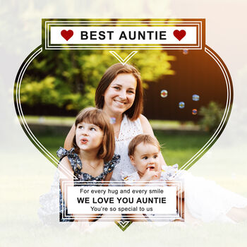 The World’s Best Auntie Personalised Photo Slate Gift For Family, 3 of 6